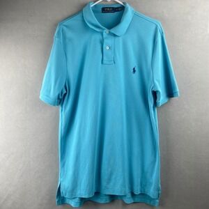 Polo Ralph Lauren Men L/G Turquoise Blue Short Sleeve Polo Shirt Classic Fit New